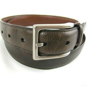 COLE HAAN Brown Texture Leather Belt 36 Buckle